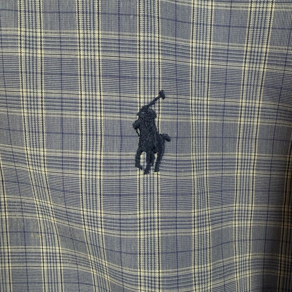 Ralph Lauren Yarmouth Shirt Mens 17 34/35 Blue Plaid Button Down Cotton Classic - Picture 6 of 10